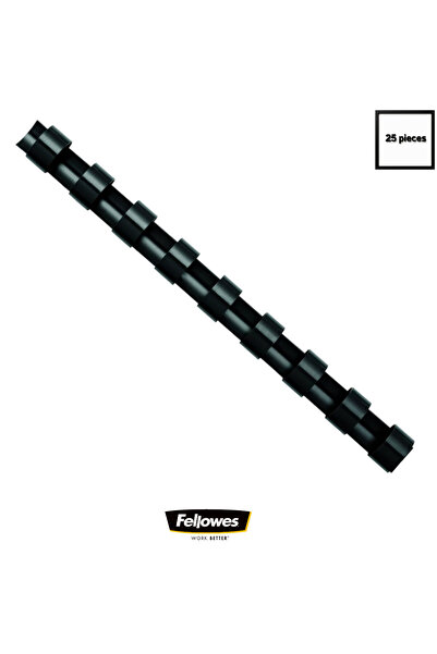 Fellowes Set 25 spire inele plastic 8 mm negru pentru legat documente A4 pana...