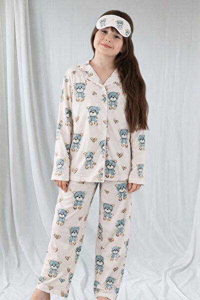 zahider Κοριτσίστικο σετ πιτζάμες Βαμβάκι τεμαχίων με ελαφρύ κουμπιά Γιακάς π...