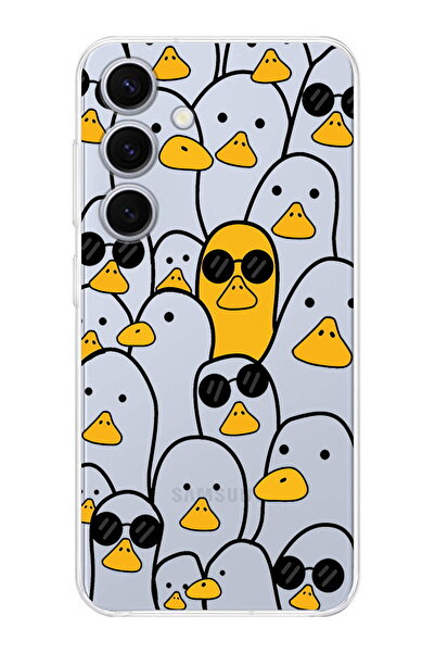 PrintiFy Samsung S26 Compatible Camera Protected Duck Design Transparent Sili...