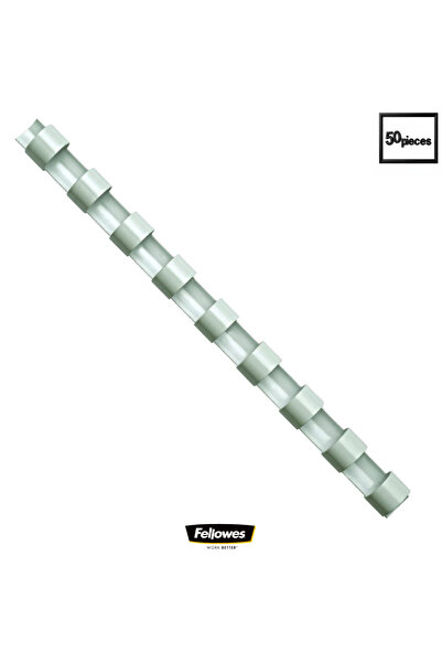 Fellowes Set 50 Spire plastic 28 mm alb pentru legat documente A4 pana la 240...
