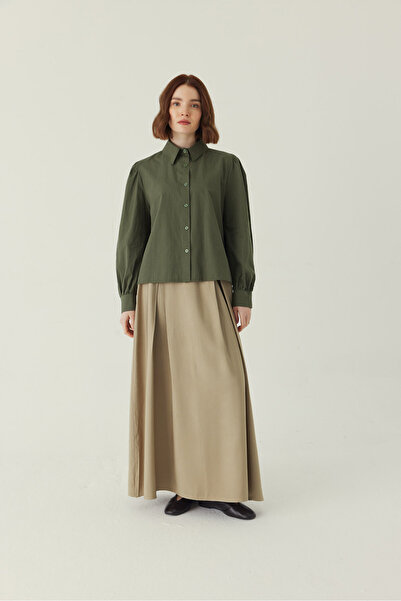 ZÜLAYS Basic Poplin Gömlek Haki