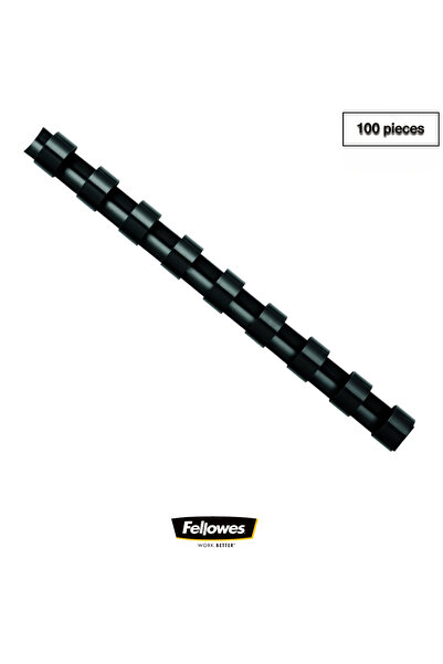 Fellowes Set 100 spire inele plastic 6 mm negru pentru legat documente A4 pan...