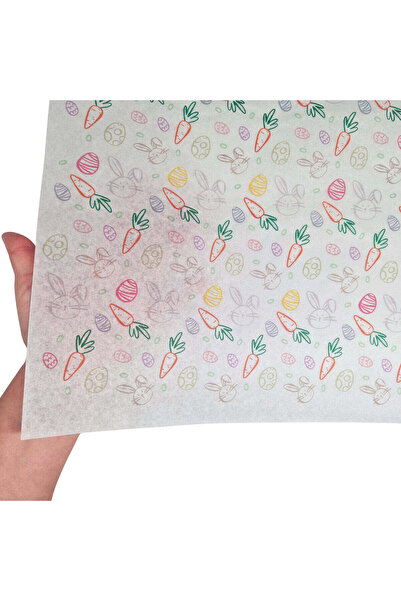 Papette Set 50 buc Hârtie de mătase model Paște Little Grey Bunnies 28g – for...