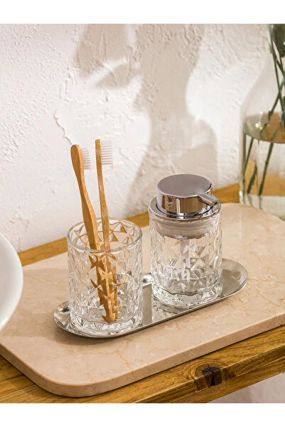 LC Waikiki Lcw Home Gray Glass Bathroom Set 2-Piece