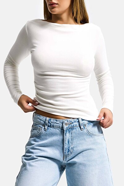 it's basic Ženska bela w5 100% pamuk asimetrična kroj Elastično bluza telo