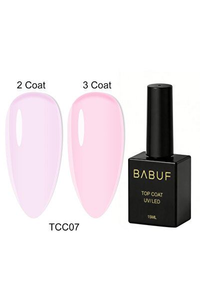 BABUF Top Coat Milky & Nude Collection TCC – Finish Lucios, Protecție UV, 15ml