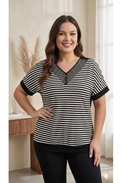 Vinola Plus Size Viscose Combed Fabric Comfortable Cut High Quality Stone Det...