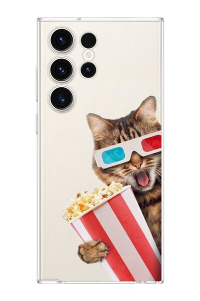 PrintiFy 1mm Slim Fit Kedi 1 050B Printed Transparent Case Compatible with Sa...
