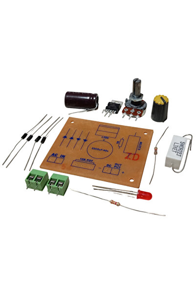 Devre Dünyası L200 ile DC 3-36V Ayarlı Güç Kaynağı Kendin Yap Hobi Devresi DIY Lehimleme Kiti - Demonte(Montesiz)