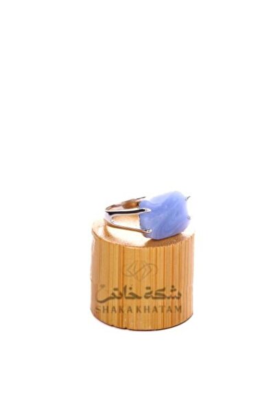 Shaka Khatam Square Blue Silver Ring