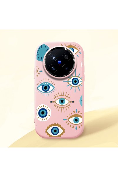 ucuc حافظة سيليكون وردية اللون متوافقة مع هاتف Vivo X200 Pro مع حماية للكامير...