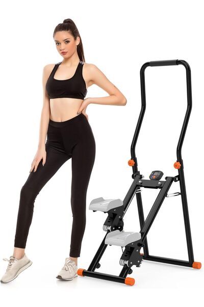 Verci جهاز تمارين الدرج العمودي المنزلي القابل للطي، مزود بشاشة LCD، ومقاومة ...