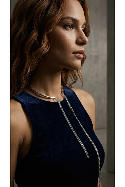 Dorvina Brass Non Tarnish Jewelry Silver Color Chocker Long Tasseled Ring Wom...