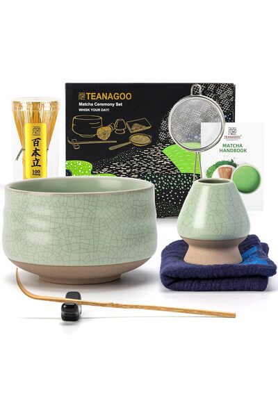 TEANAGOO Set Matcha, Kit Matcha cu 7 bucăți pentru ceremonie