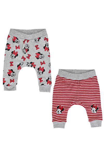 Minnie Mouse Set de 2 pantaloni, 93% bumbac, cu fundă, gri