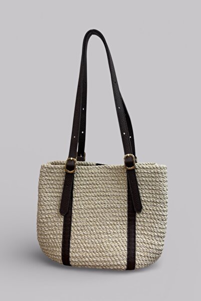 MaVaux Velora Genuine Leather Detailed Soft Rope Women's Straw Sandals Should...