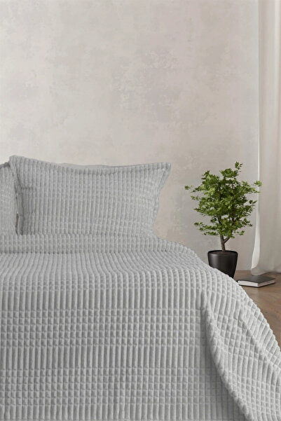 Çeyiz Merkezi Merinos Modern Line 3 Piece Blanket Set Gray