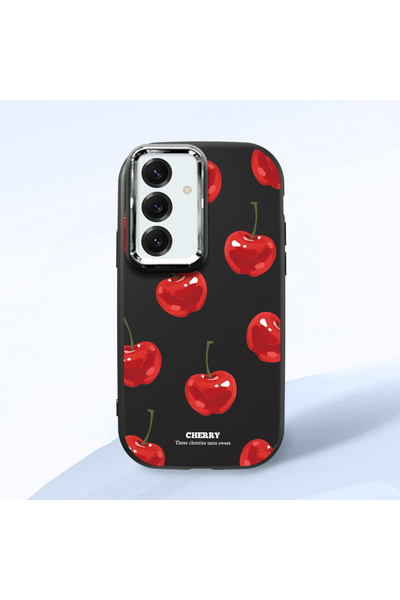 ucuc حافظة سيليكون سوداء متوافقة مع هاتف سامسونج جالاكسي S24 مع حماية للكامير...