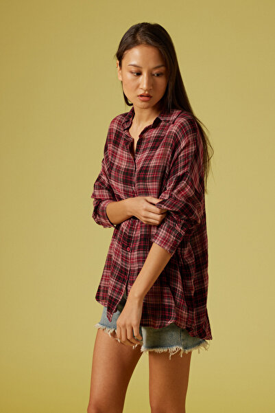 Nisan Plaid Patterned O Oversized Shirt