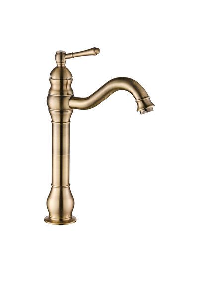 banyosepeti Matte Goal Bowl Sink Faucet Matte Gold Bowl Fixture Vintage Desig...