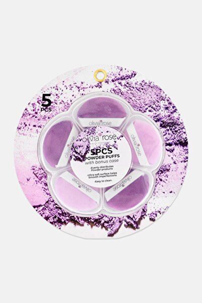 Olivia Rose ٥ قطع من إسفنجات البودرة مع علبة إضافية، برائحة اللافندر