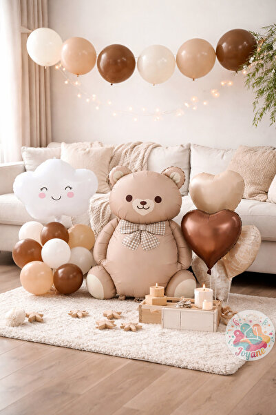 Joyane مجموعة بالونات Ponçik Bear لحفلات استقبال المولود الجديد وحفلات أعياد ...