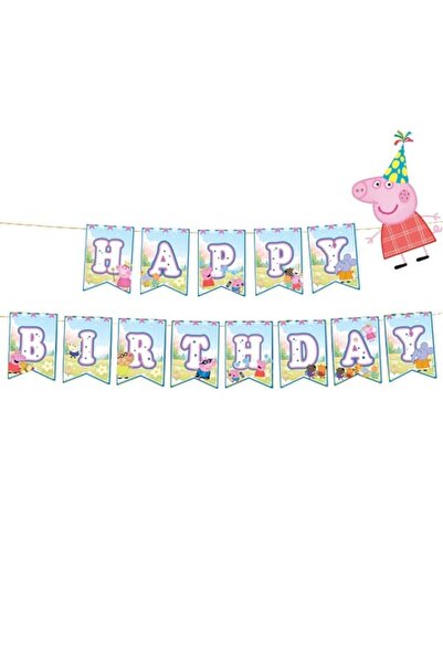 parti show Peppa Pig Happy Birthday Banner Pennant 17*170 cm