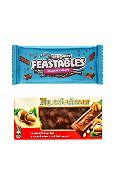 Pofika Mr Beast Milk Chocolate 60 gr + Nussbeisser Bütün Fındıklı Sütlü 100 G...