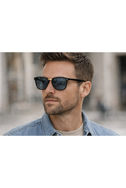 Révano Premium Retro Half-Rim Sunglasses for Men | UV Protection | Lightweigh...
