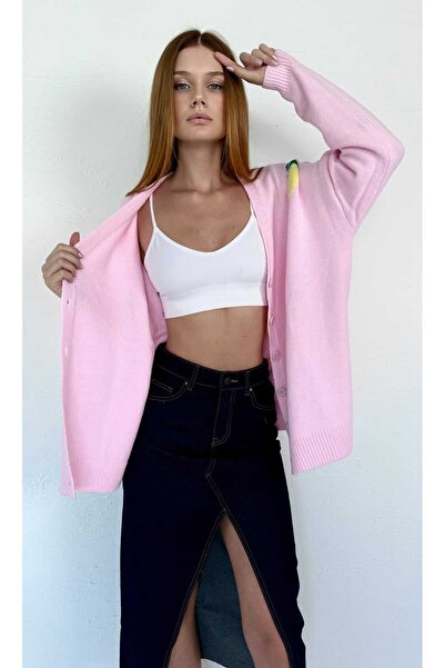 elbisereyonda Lemon Oversized Tricot Cardigan