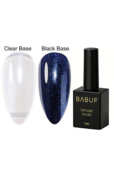BABUF Glitter Top Coat Collection TCG – Glossy Finish with Glitter Particles,...