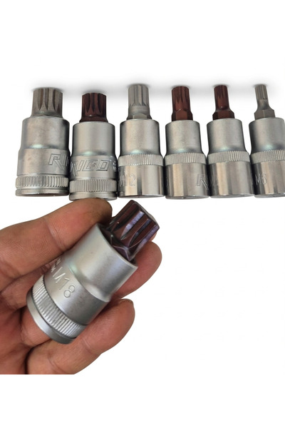 HAKTOR Professional Rico 1/2 Short Socket m Tooth Star Socket Bits Torx Set 7...