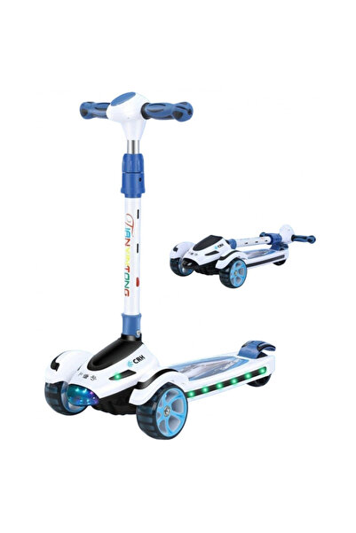 OEM 3-Wheel Kids Scooter, LED Lights and Music, Adjustable Handlebar, Airplan...