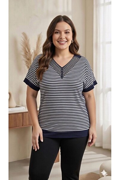 Vinola Plus Size Viscose Combed Fabric Comfortable Cut High Quality Stone Det...