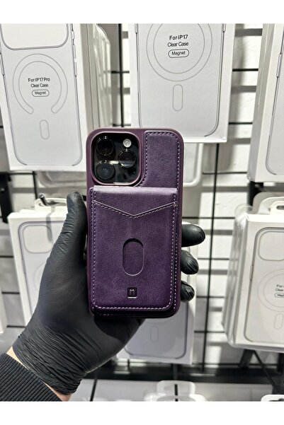 TAK Bİ KILIF iPhone 14 Pro Max Premium Deri Kartlıklı Kılıf Mıknatıslı Kapakl...