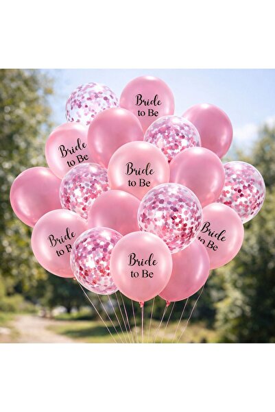 OEM Baloane de Petrecere de Nunta Ecru Roz cu Confetti 30cm - 18buc