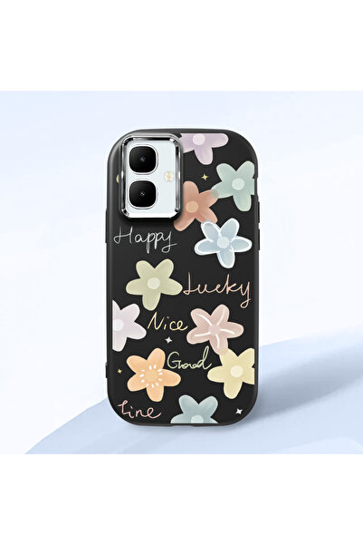 ucuc حافظة سيليكون سوداء متوافقة مع هاتف Infinix Smart 10 مع حماية للكاميرا م...