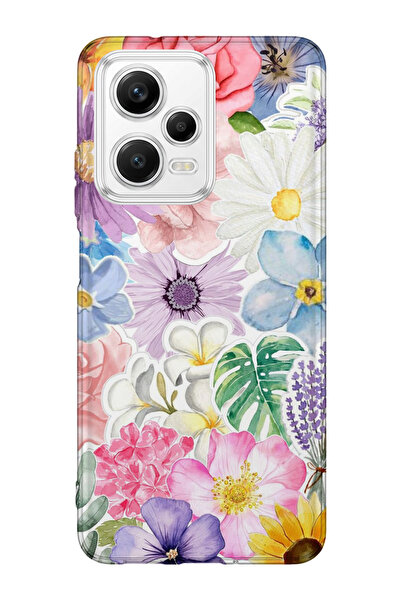 lelia حافظة هاتف شفافة متوافقة مع Redmi Note 12 5G مطبوع |   مجموعة فلورالوكس...