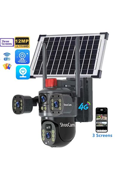 FOXMAG24 Cameră de supraveghere V380 PRO 4G, 12MP 4K Ultra HD, camere duale, ...