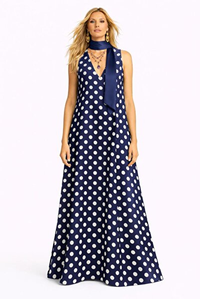 UNTIMELY A-Line Maxi Size Sleeveless Stylish Dress with Mobile Shawl Detail
