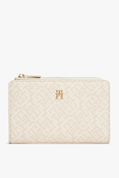 Tommy Hilfiger Th Kadın Icon Monoplay Light Beige Folding Wallet