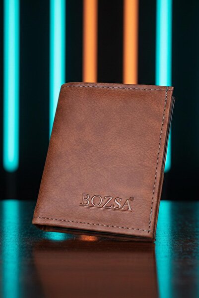 TESBİHKENTİ Tan Color Classic Model Card Holder and Para Wallet