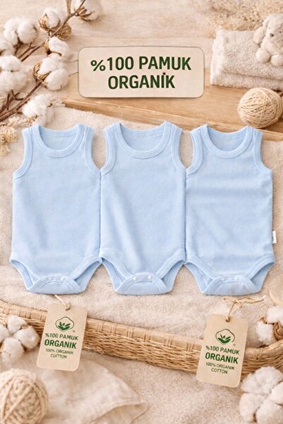 Pico Baby 100% Cotton Organic 3-Piece Snap-On Baby Boy Bodysuit / Baby Unders...