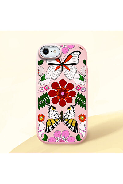 ucuc حافظة سيليكون وردية اللون متوافقة مع هاتف آيفون 7/8/SE 2020 2022 مع حماي...