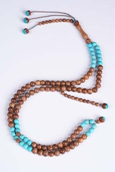 Haya Kok Wood Prayer Beads with Artificial Turquoise