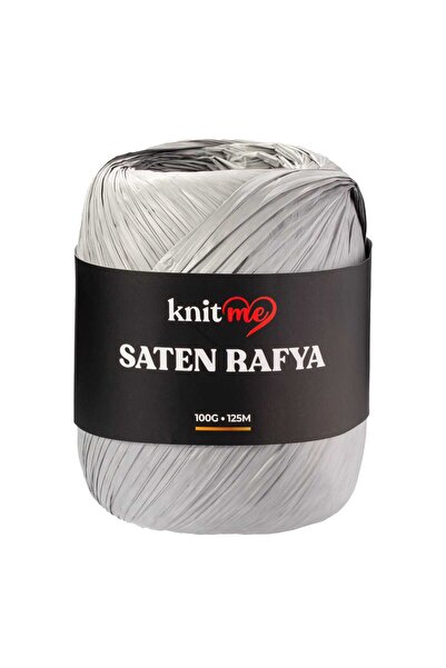knitme KnitmeSaten Rafya İp Gümüş Gri 100 Gr 125