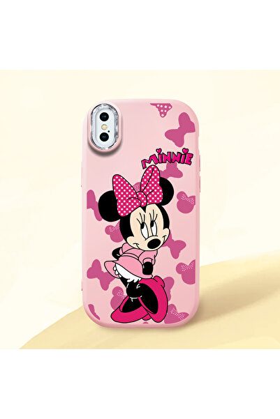 ucuc iPhone X/XS Uyumlu Darbe Emici Kamera Korumalı pembe Silikon Kılıf Micke...