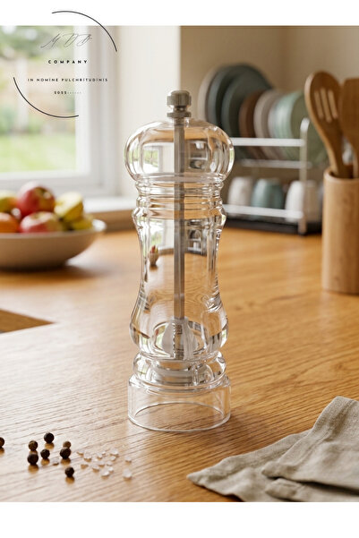 FORSEİ LUCA Transparent Salt Pepper Grinder Mica Manual Hand Grinder Salt Sha...