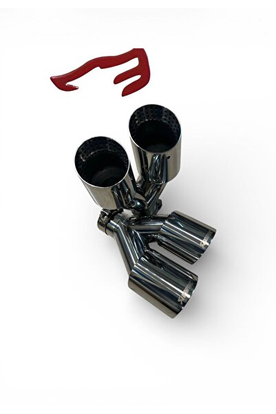 KRT AKRAPOVİC 90 MM DELİKLİ KROM ÇİFTLİ EGZOZ UCU SETİ