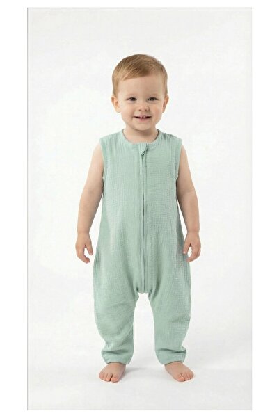 PRICHINDEL Geantă de dormit cu picioare, două straturi, muselină, verde